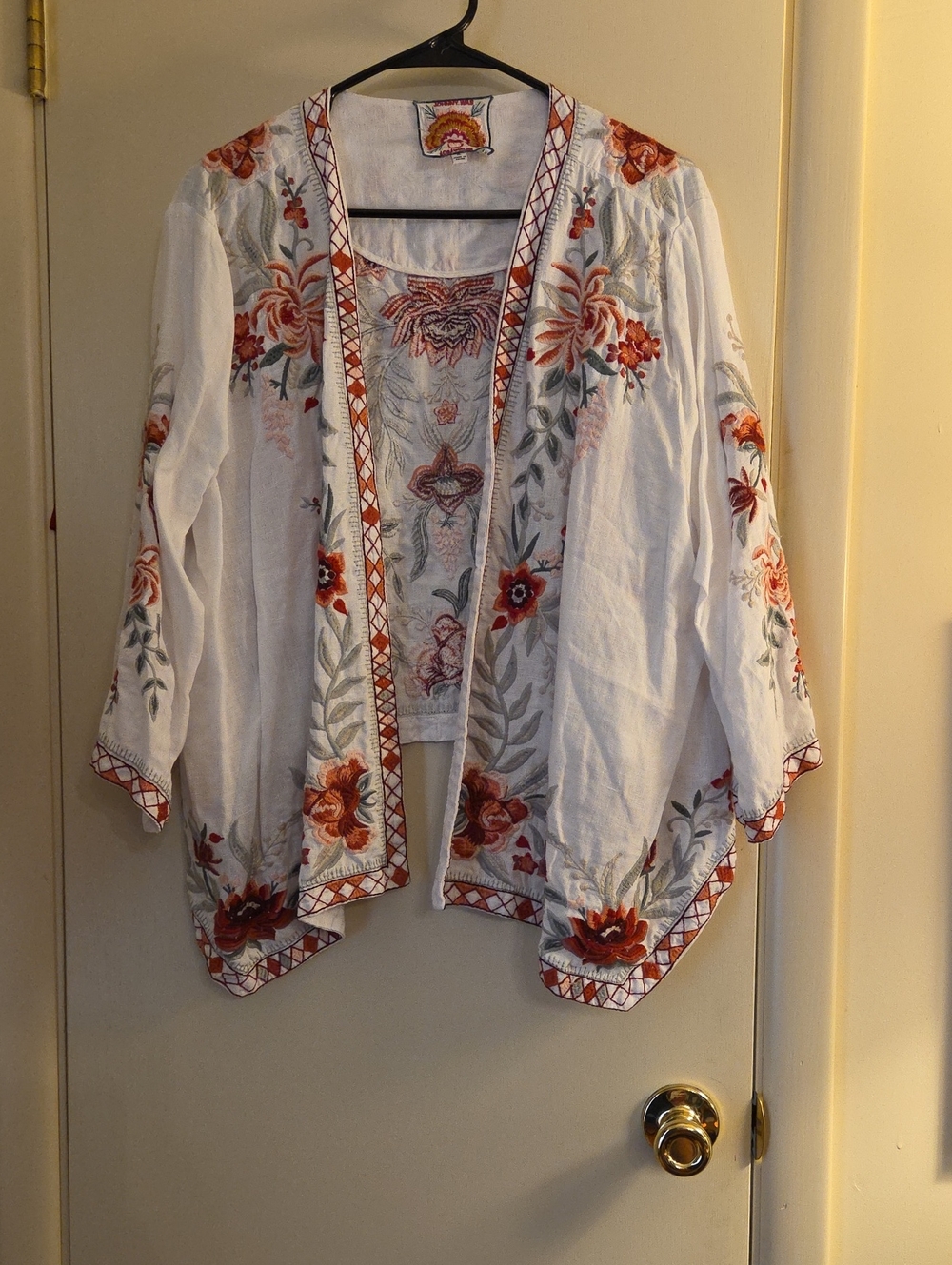 Johnny Was Linen Open Tunic/Kimono XL